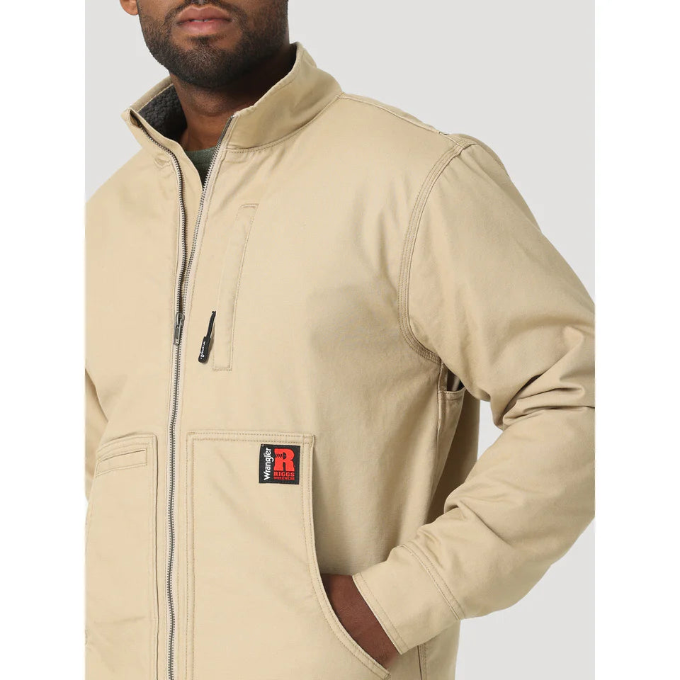 Wrangler Mens Sherpa Lined Canvas Jacket