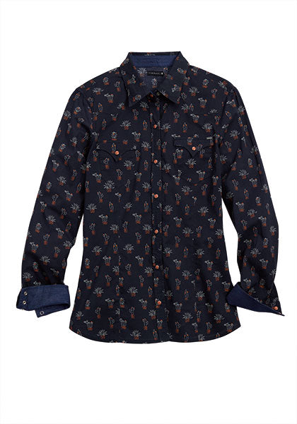 Tin Haul 0703 - Women's Long Sleeve Cactus Button Up