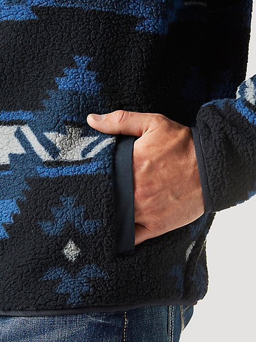 Wrangler Men's Ensign Blue Sherpa with Zipper
