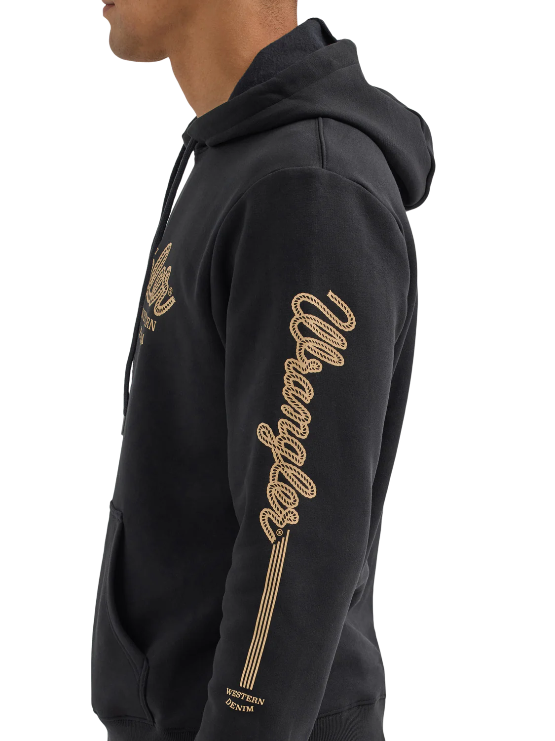 Wrangler Men's Hoodie Script Print, Black