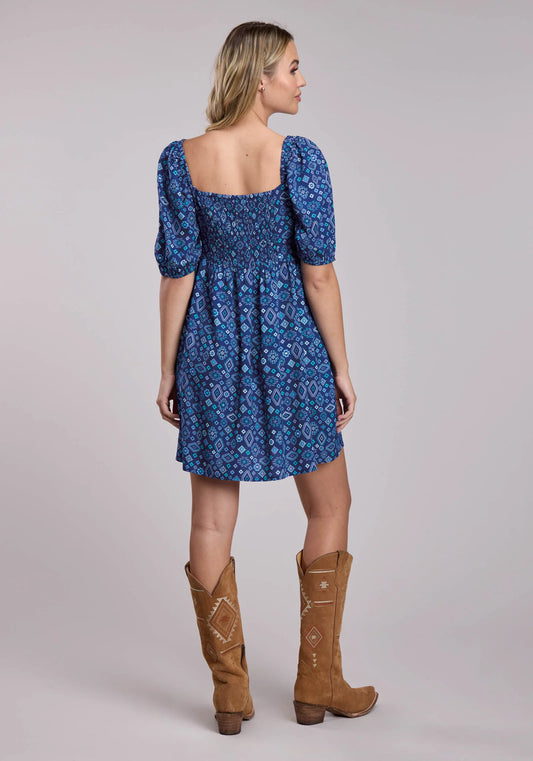 Roper 2049 - Women`s Blue Aztec Dress