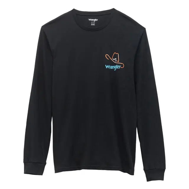 Wrangler Men's "Long Live Cowboys " Long Sleeve T-Shirt, Black