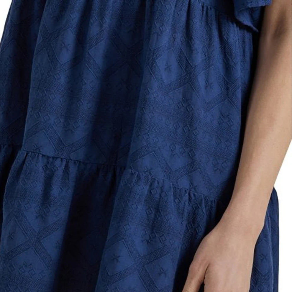 WRANGLER WOMEN'S RETRO SQUARE NECK TIERED DRESS