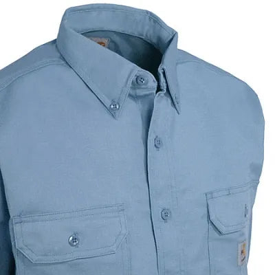 Carhartt Shirts: Men's FR Blue FRS160 MBL Twill Work Shirt