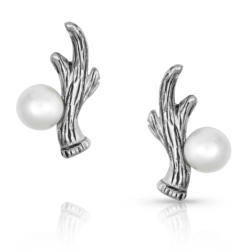 Montana Silversmith KTER5047 - Antler Pearl Earring
