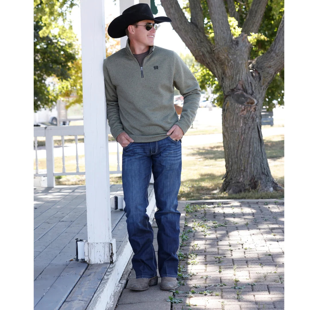 Cinch MWK1080021 - Men's 1/4 Zip Olive