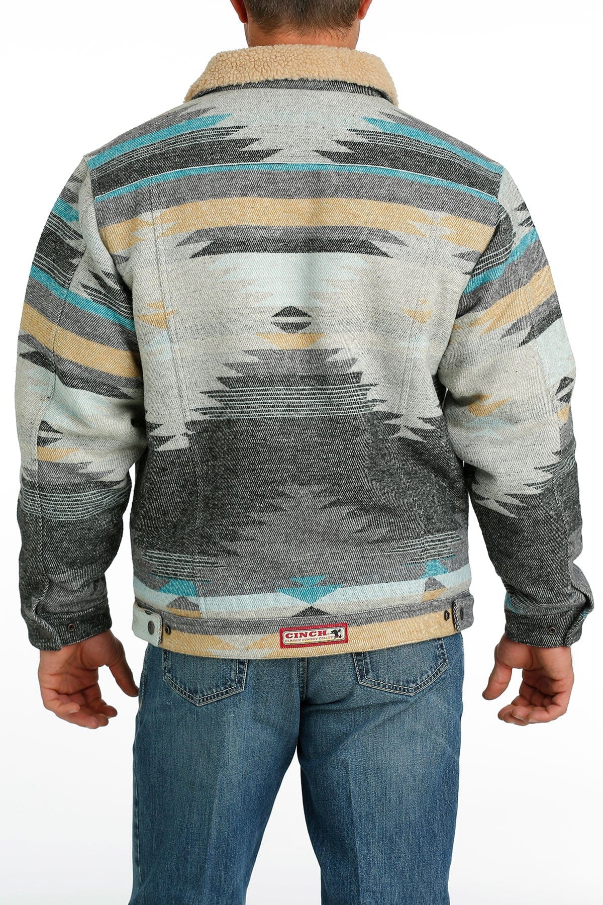 Cinch Men’s Aztec Sherpa Lined Trucker Jacket