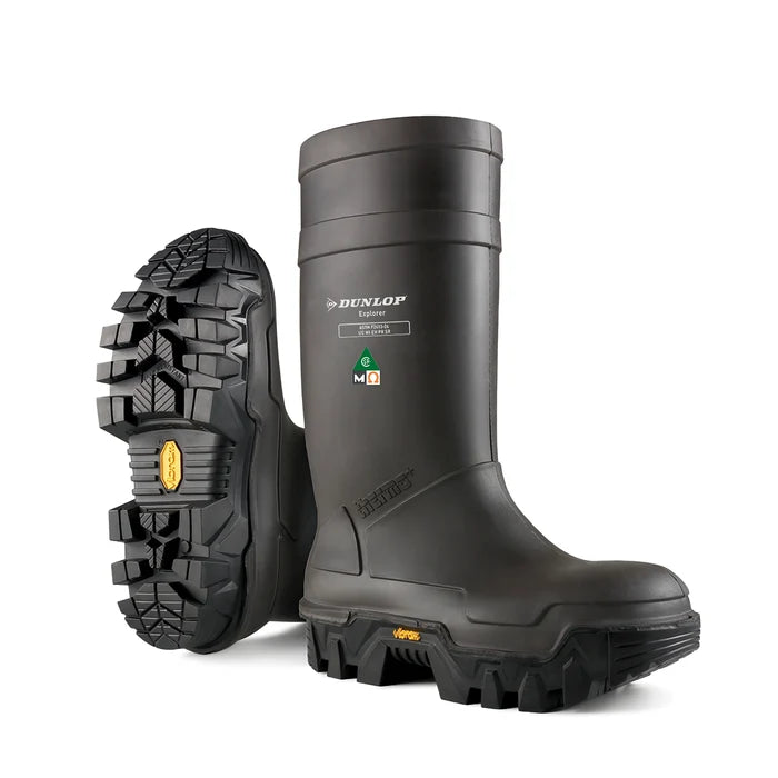 Purofort Explorer Full Safety Vibram, Black | Insulated PU Work Boots