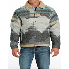 Cinch Men’s Aztec Sherpa Lined Trucker Jacket