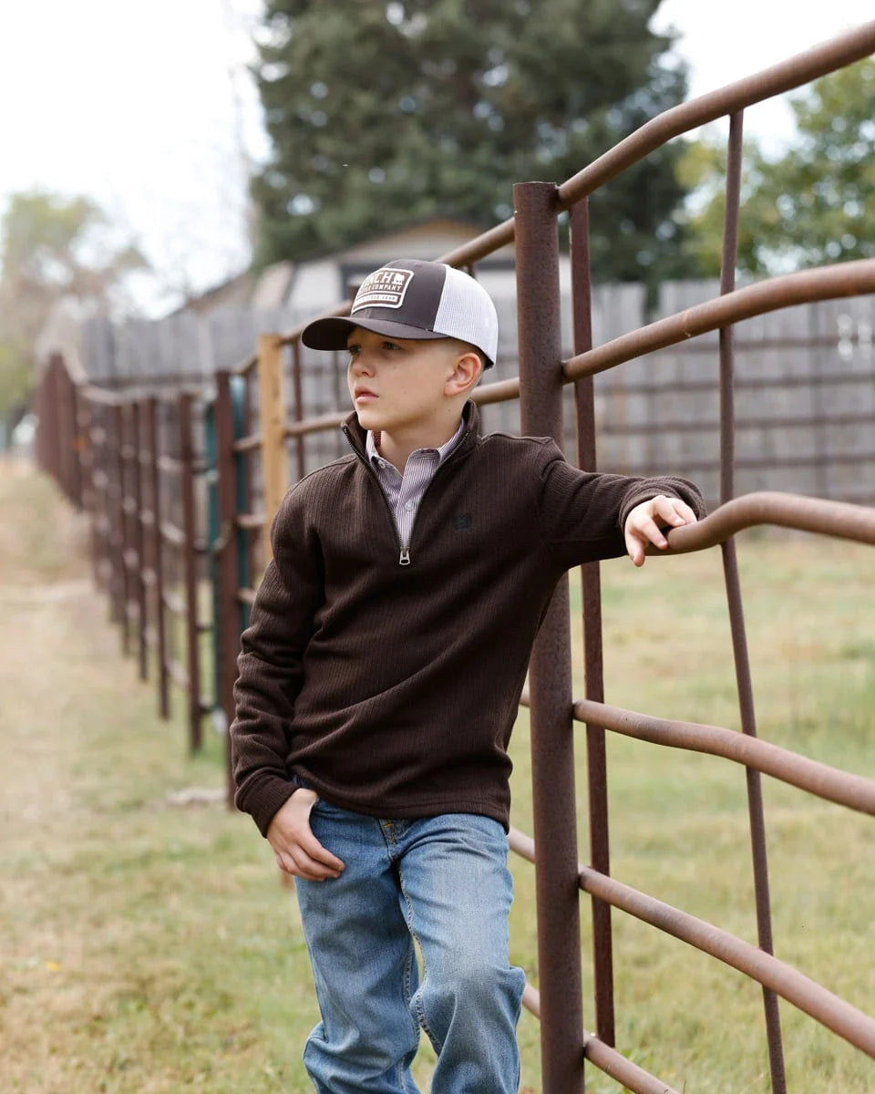 Cinch MWK7980004 - Boy's 1/4 Zip Brown