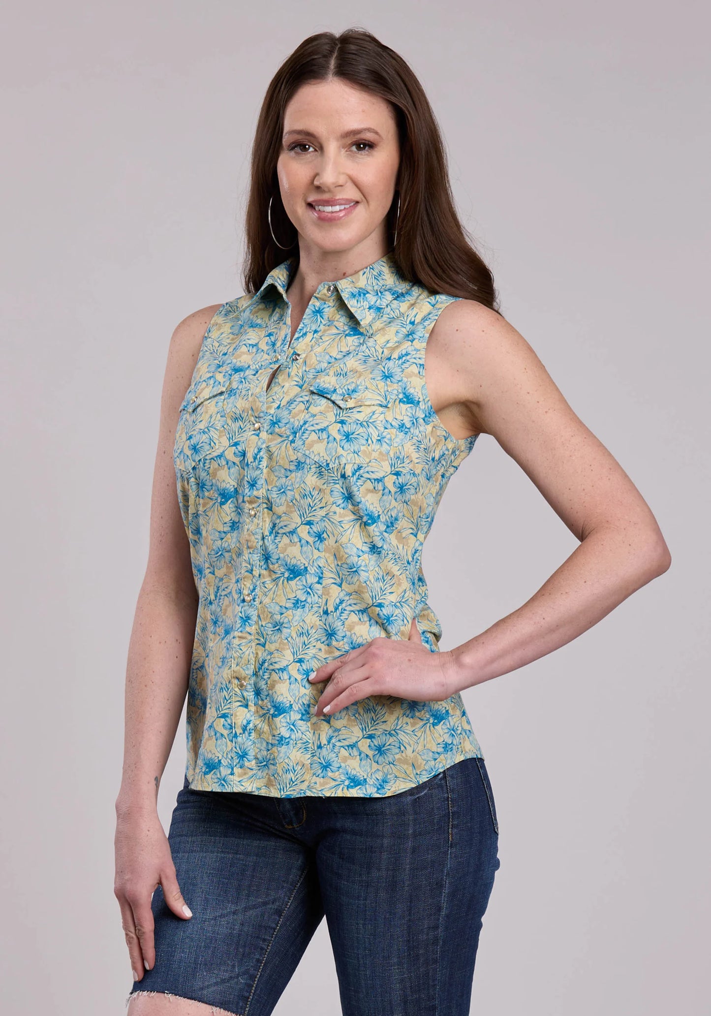 Roper 0203 - Women`s Sleeveless Snap Shirt