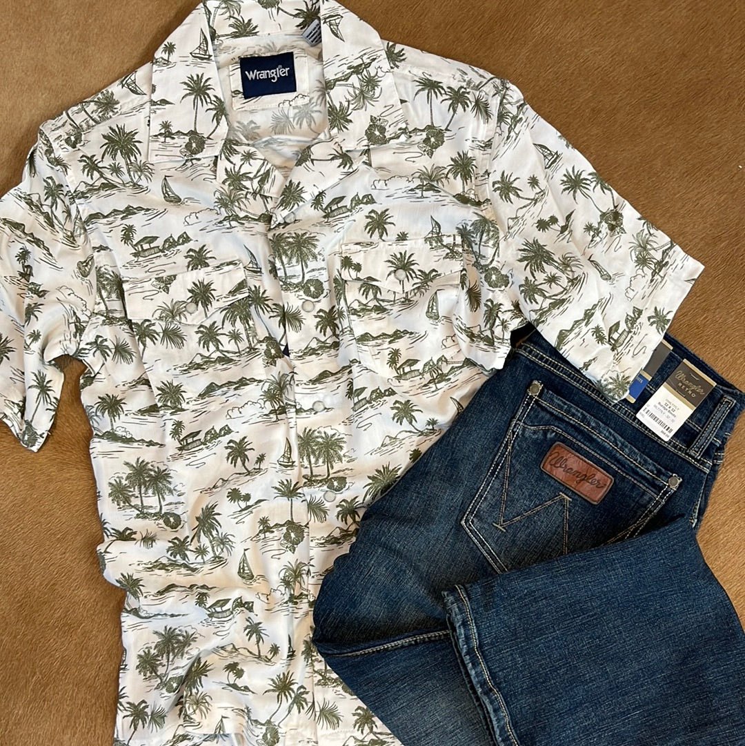 Wrangler 112326321 - Men`s Coconut Cowboy Button Up