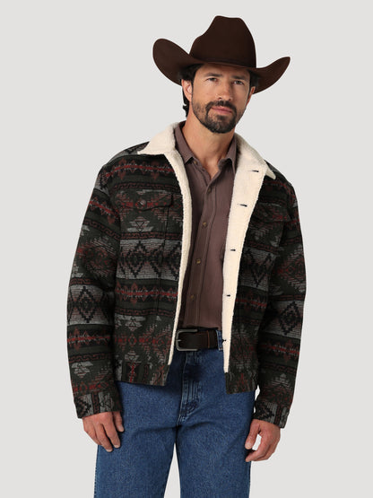 Men's Jacquard Jacket - Sherpa Lined