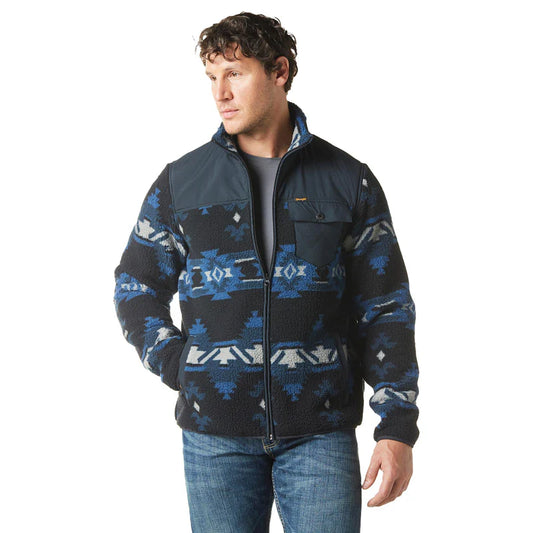 Wrangler Men's Ensign Blue Sherpa with Zipper