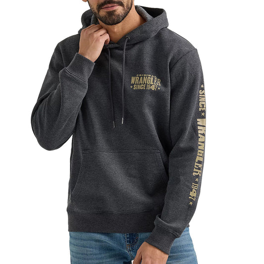 WRANGLER MEN'S 1947 WRANGLER LOGO PULLOVER HOODIE