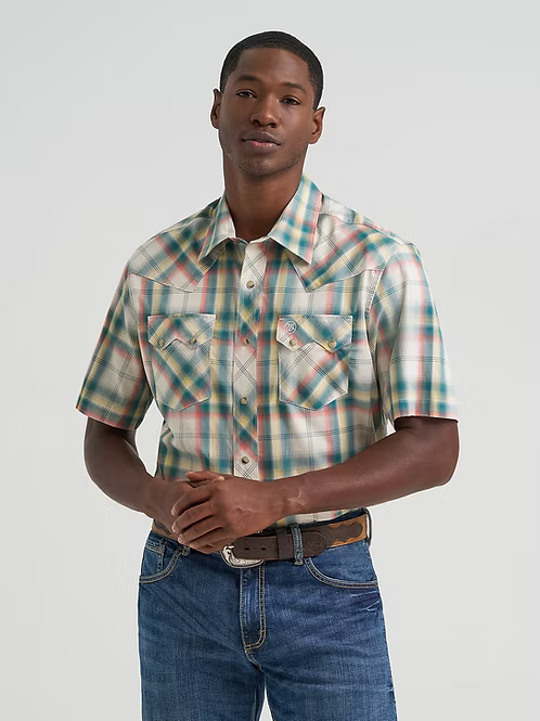Wrangler 112374757 - Men`s Retro Plaid Snaps