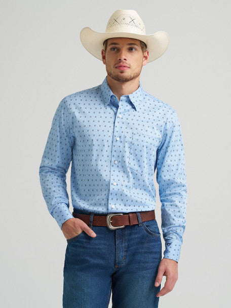 Wrangler 112378977 - Men`s Horseshoe Button Up