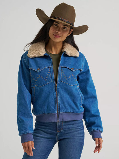 Wrangler 112382738 - Women`s Denim Sherpa Jacket