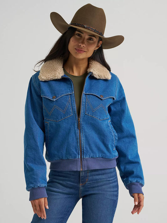 Wrangler 112382738 - Women`s Denim Sherpa Jacket