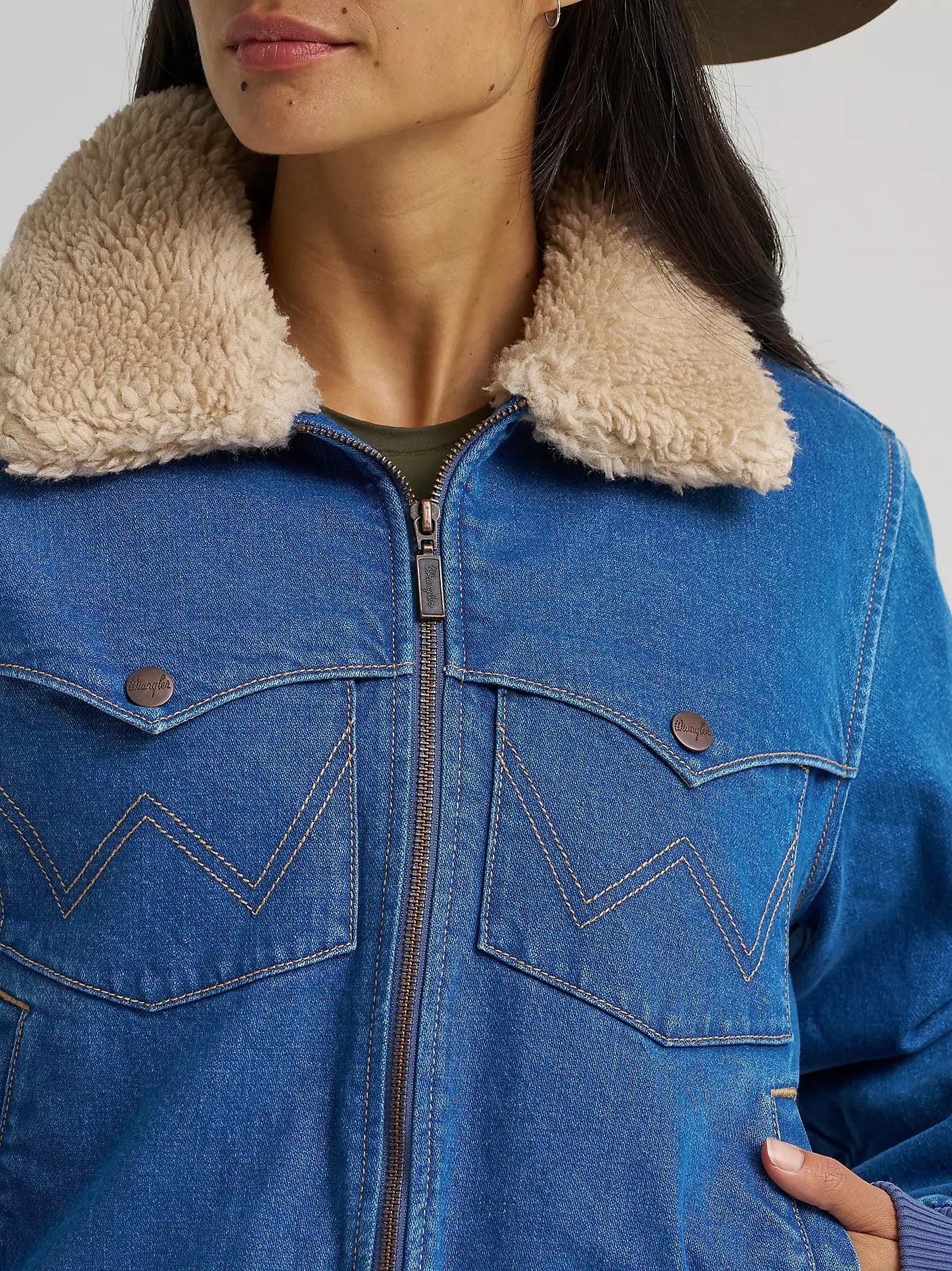 Wrangler 112382738 - Women`s Denim Sherpa Jacket