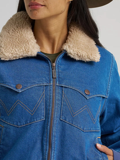 Wrangler 112382738 - Women`s Denim Sherpa Jacket