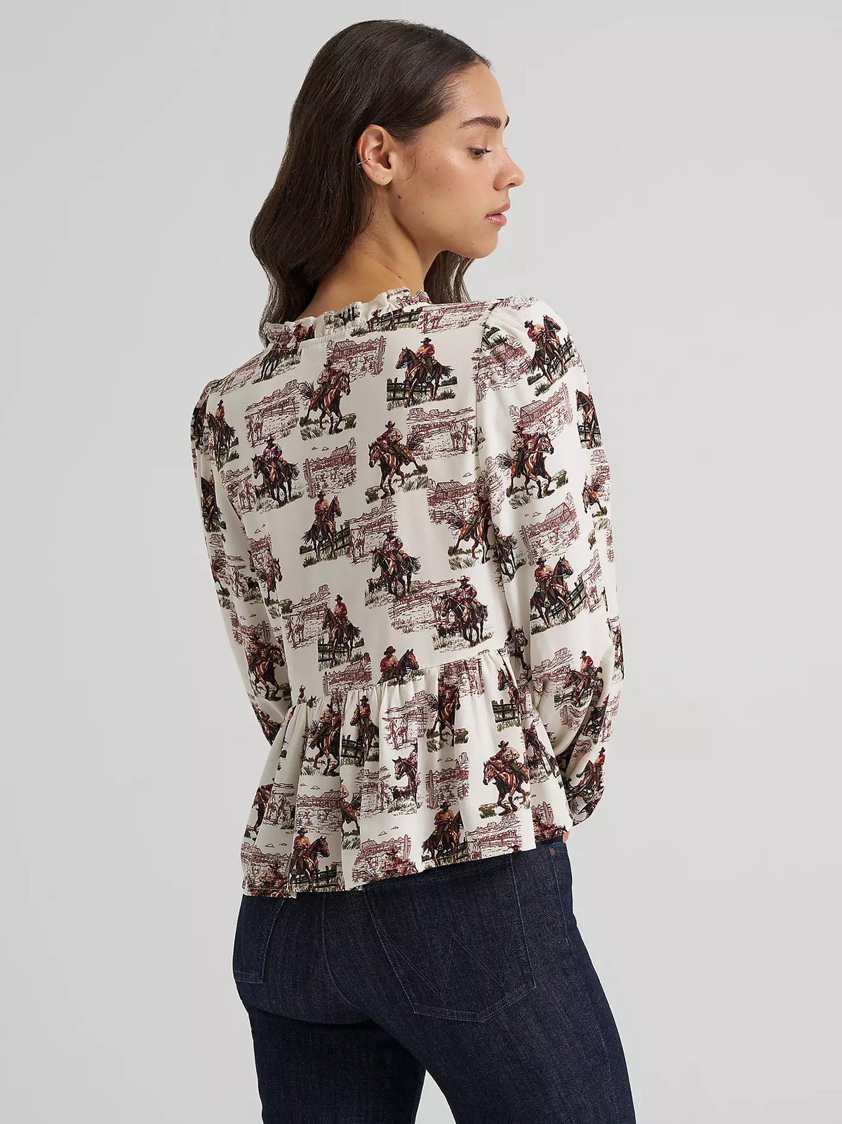 Wrangler 112385318 - Women's Ranch Print Blouse