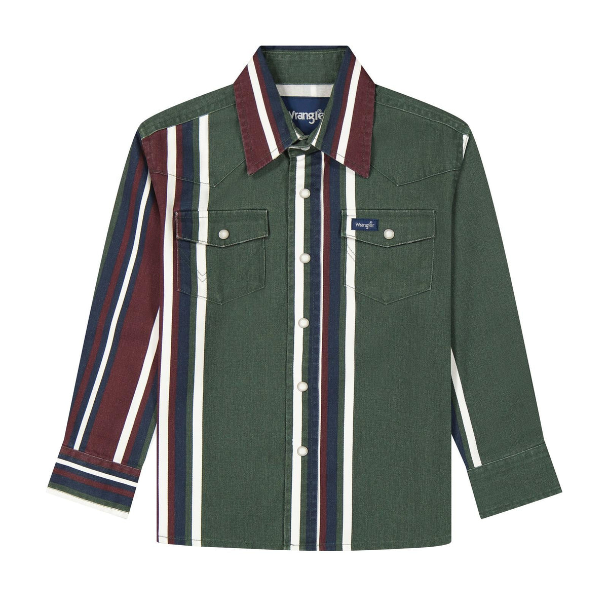 Wrangler 112385823 - Boy`s Brushpopper Western Snap