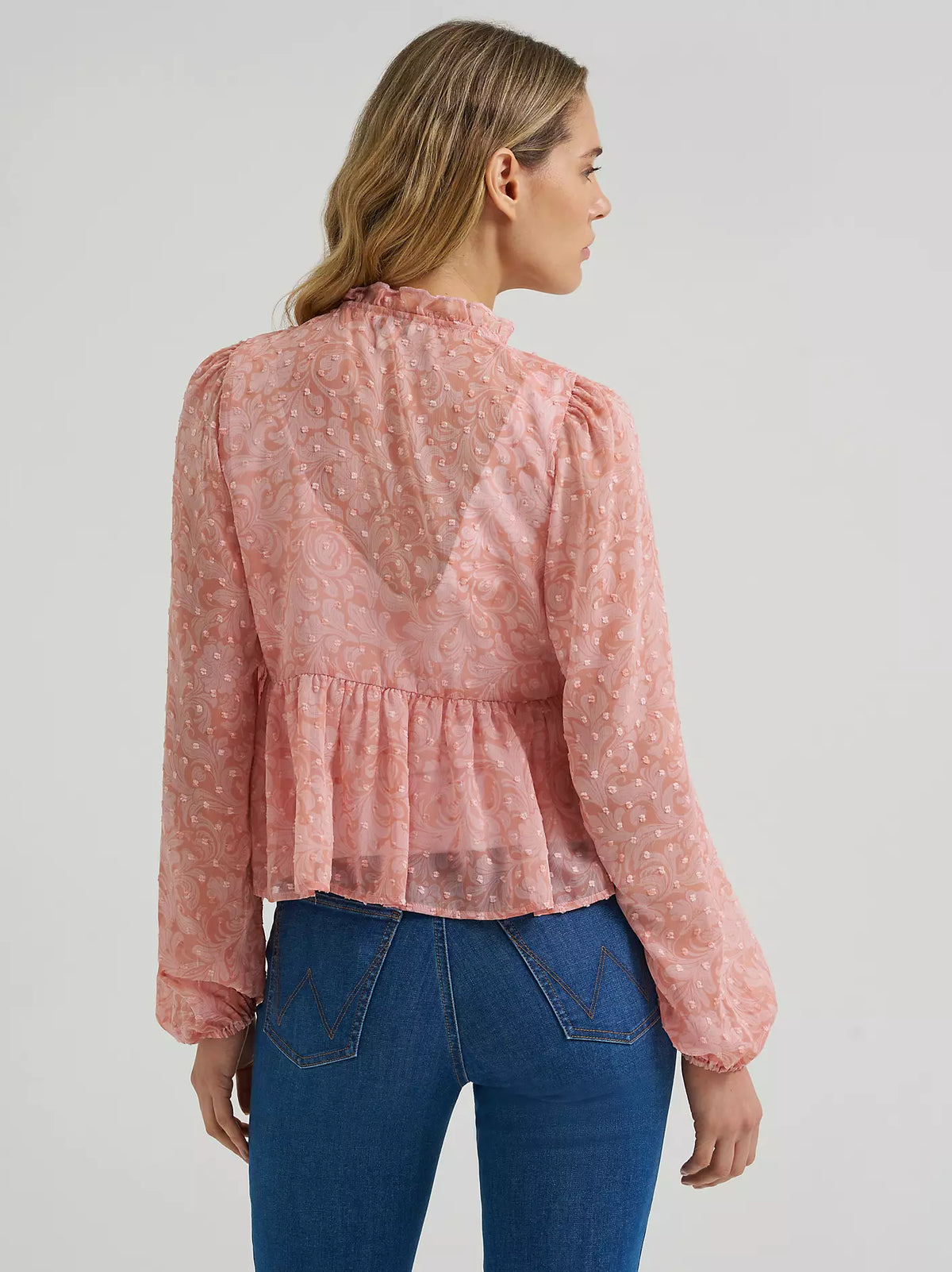 Wrangler 112385996 - Women's Pink Sheer Blouse