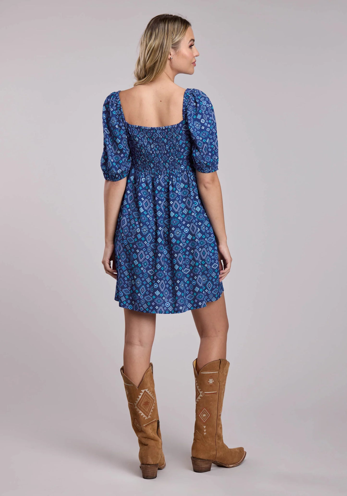 Roper 2049 - Women`s Blue Aztec Dress