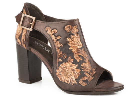 Roper 2674 - Women`s Tooled Sandal
