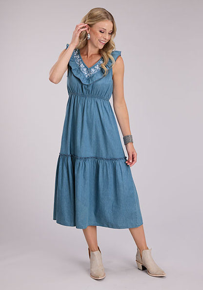 Roper 5054 - Women`s Tiered Denim Dress