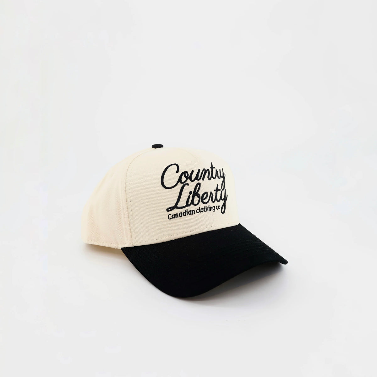 Country Liberty Black Two-Tone Cursive Script Hat