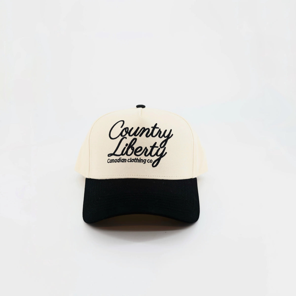 Country Liberty Black Two-Tone Cursive Script Hat