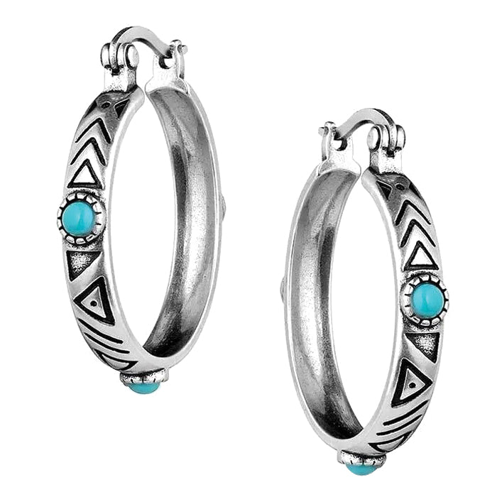 Montana Silversmith ER5795 - Turquoise Hoop Earrings