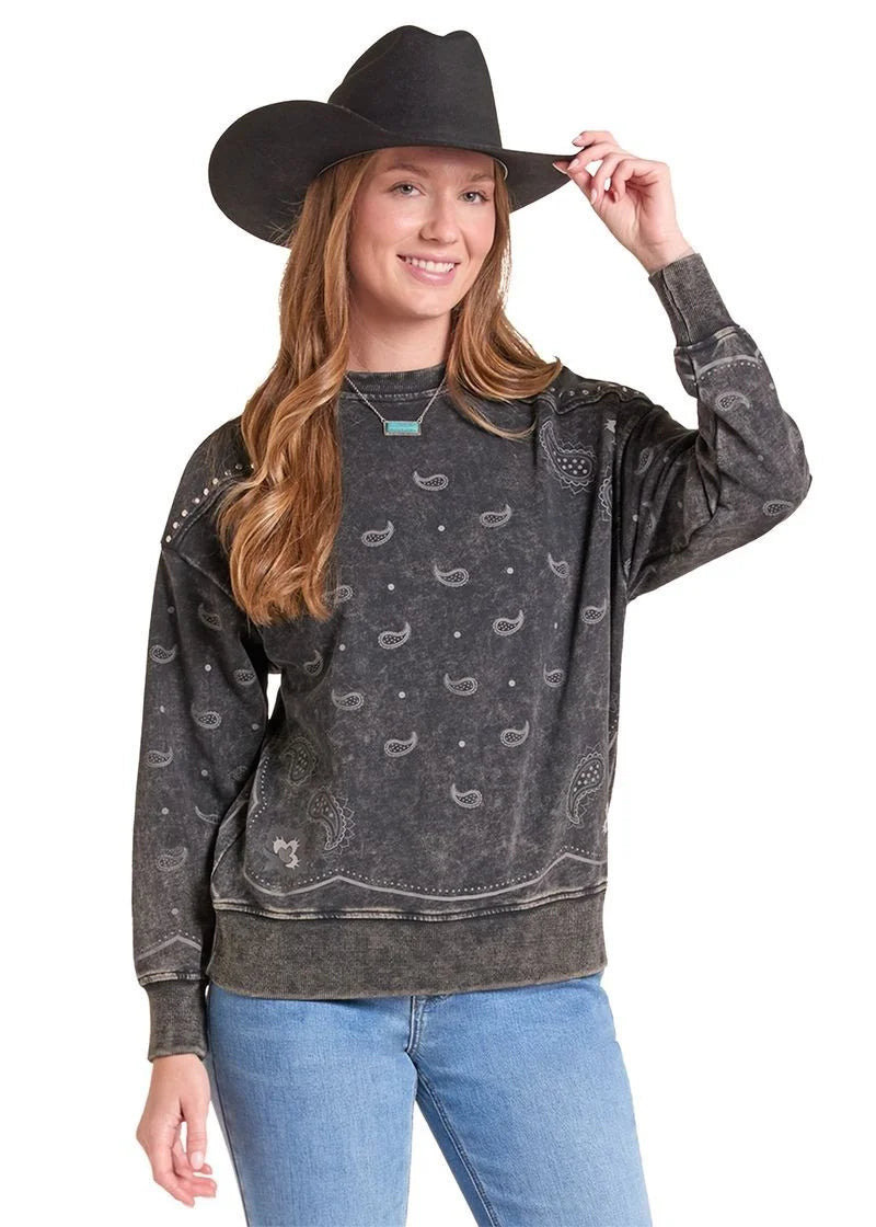 Panhandle Slim LW91T09689 - Women`s Paisley Crew Neck