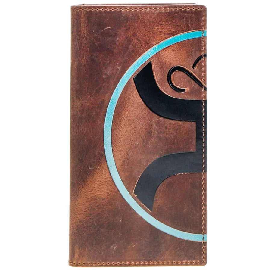 "HOOEY 2.0" BROWN W/BLACK & TURQUOISE RODEO WALLET