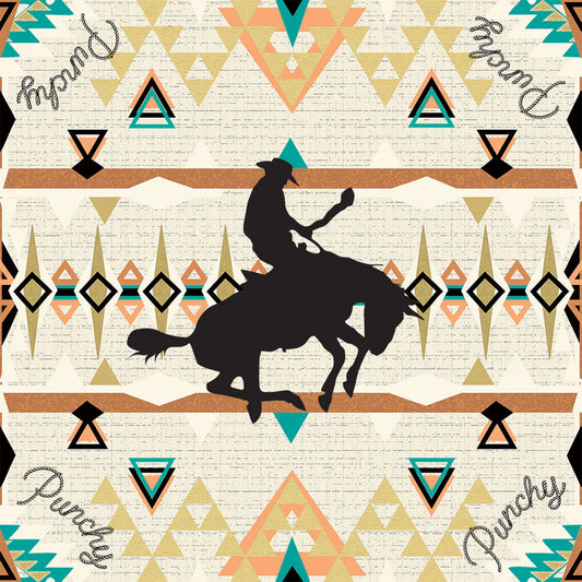 "PUNCHY DESERT FIRE" CREAM/AZTEC SATIN WILD RAG