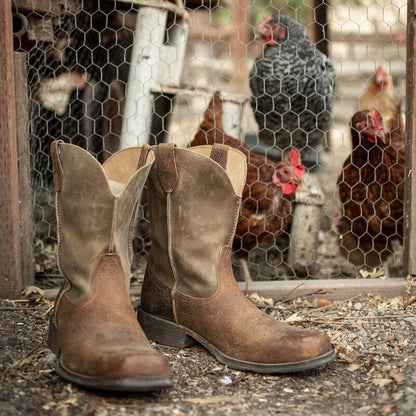 ARIAT Men’s Leather, Square Toe, Western Boots