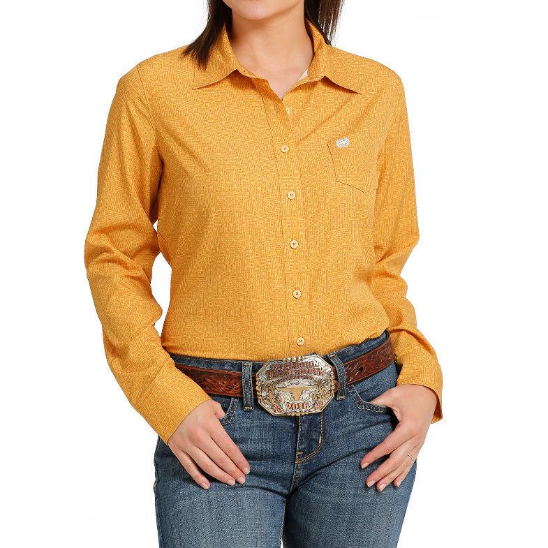 Cinch® Ladies Arena Flex Gold Button Down Shirt