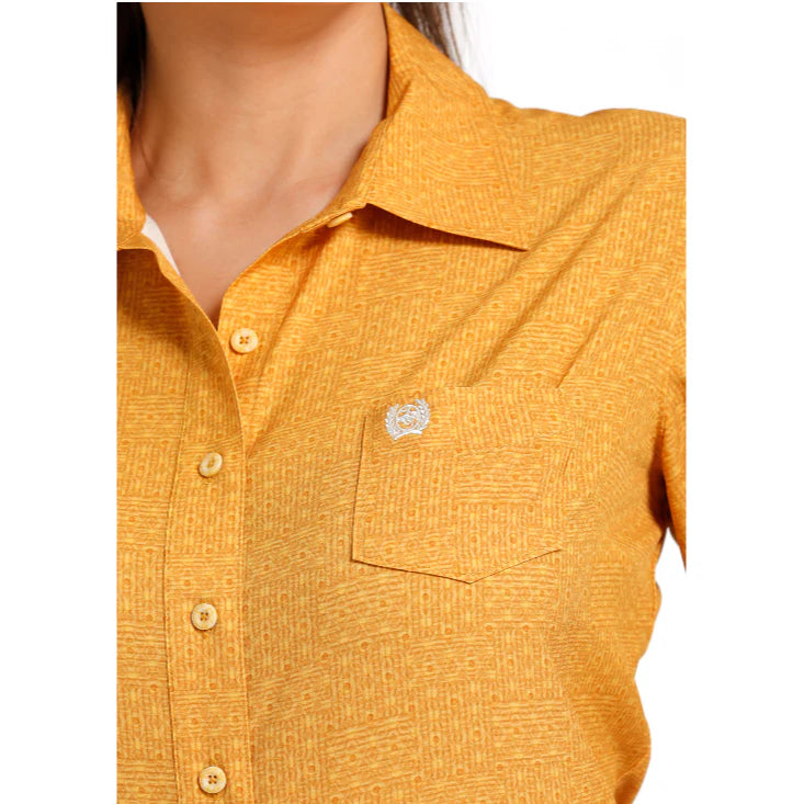 Gold dress shirt womens on sale