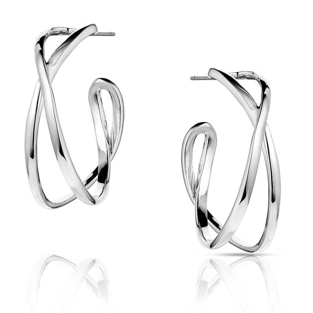 Daring Crossed Hoop Earrings ER5870