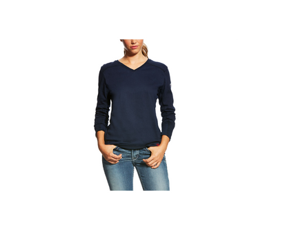 ARIAT 10022698 WOMENS FR AC CREW LONG SLEEVE T-SHIRT NAVY