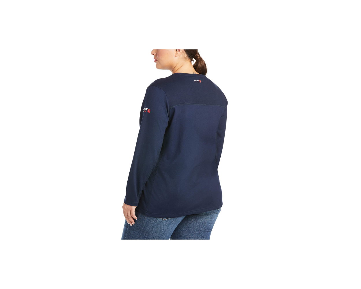 ARIAT 10022698 WOMENS FR AC CREW LONG SLEEVE T-SHIRT NAVY