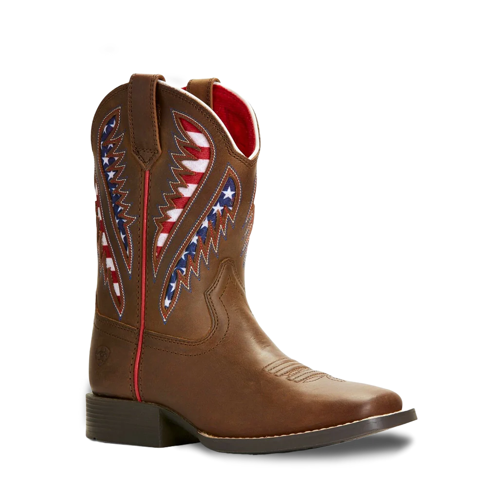 Ariat Kid's Quickdraw VentTEK American Flag Western Boots 10027304