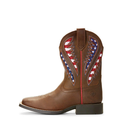 Ariat Kid's Quickdraw VentTEK American Flag Western Boots 10027304