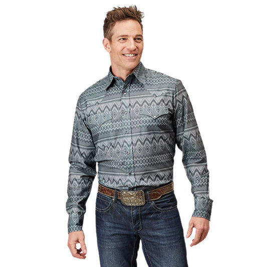 MEN'S LONG SLEEVE RIVER AZTEC WESTERN SHIRT BY ROPER