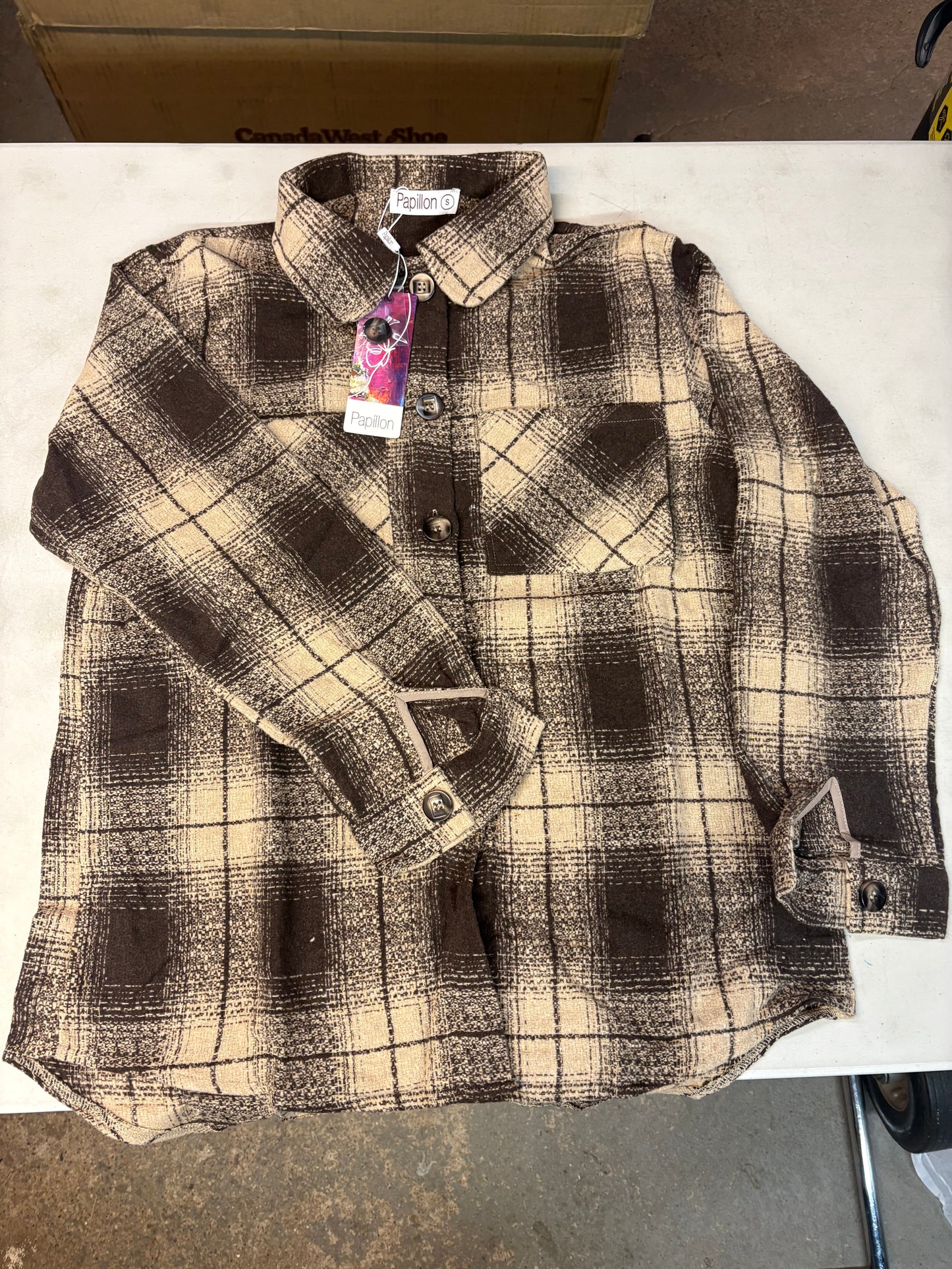 Papillon JT-21724/Brown - Plaid Lightweight Shacket