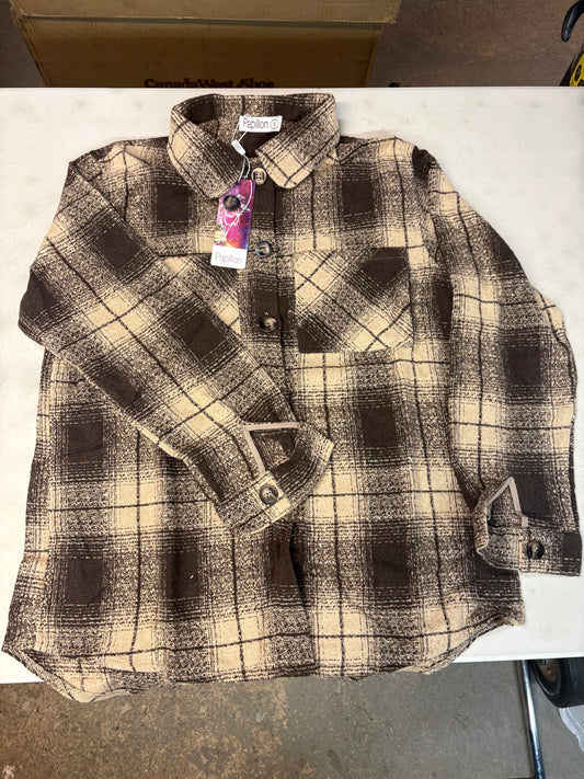 Papillon JT-21724/Brown - Plaid Lightweight Shacket