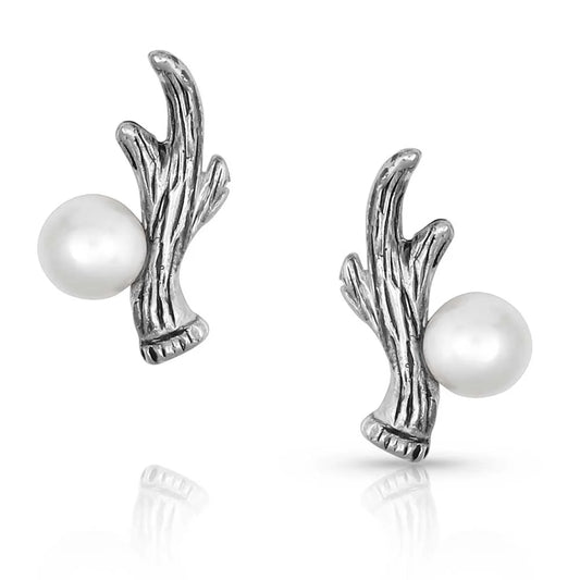 Montana Silversmith KTER5047 - Antler Pearl Earring