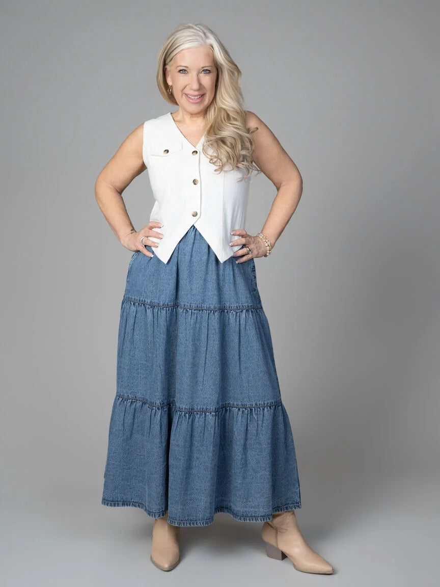 Papillon PS-20922 - Women`s Denim Skirt